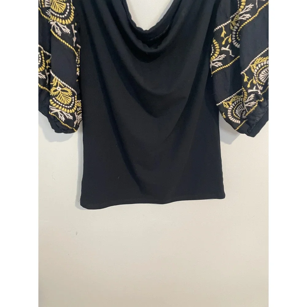 Free People black embroidered